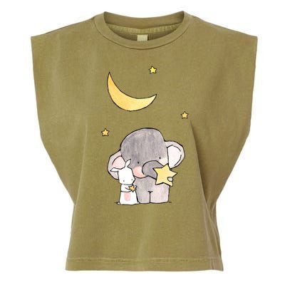 Cute Elephant Stars Garment-Dyed Women's Muscle Tee