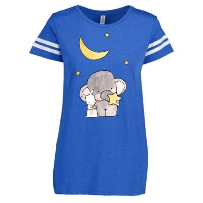 Cute Elephant Stars Enza Ladies Jersey Football T-Shirt