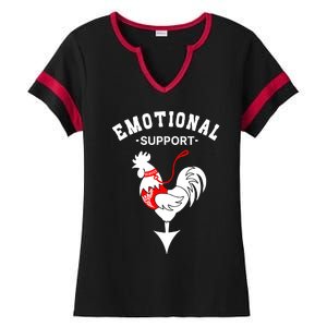 Chicken Emotional Support Cock Ladies Halftime Notch Neck Tee