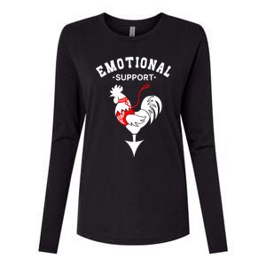 Chicken Emotional Support Cock Womens Cotton Relaxed Long Sleeve T-Shirt