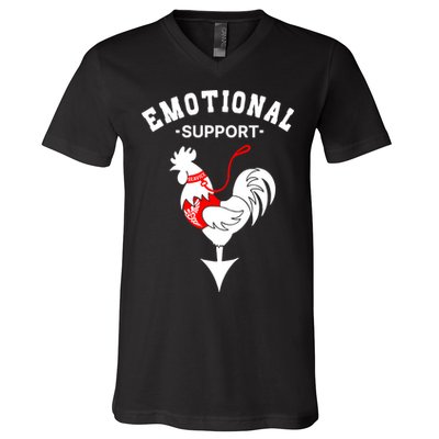 Chicken Emotional Support Cock V-Neck T-Shirt
