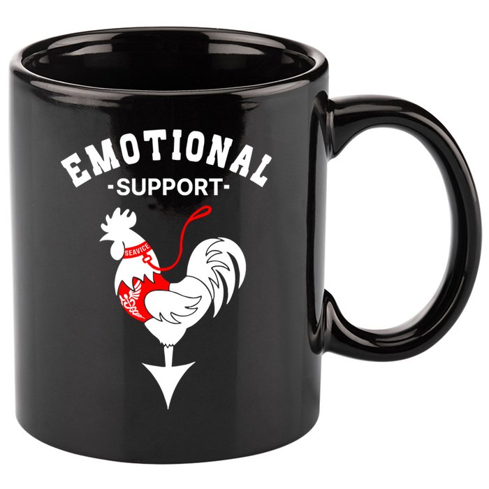 Chicken Emotional Support Cock 11oz C Handle Ceramic Mug
