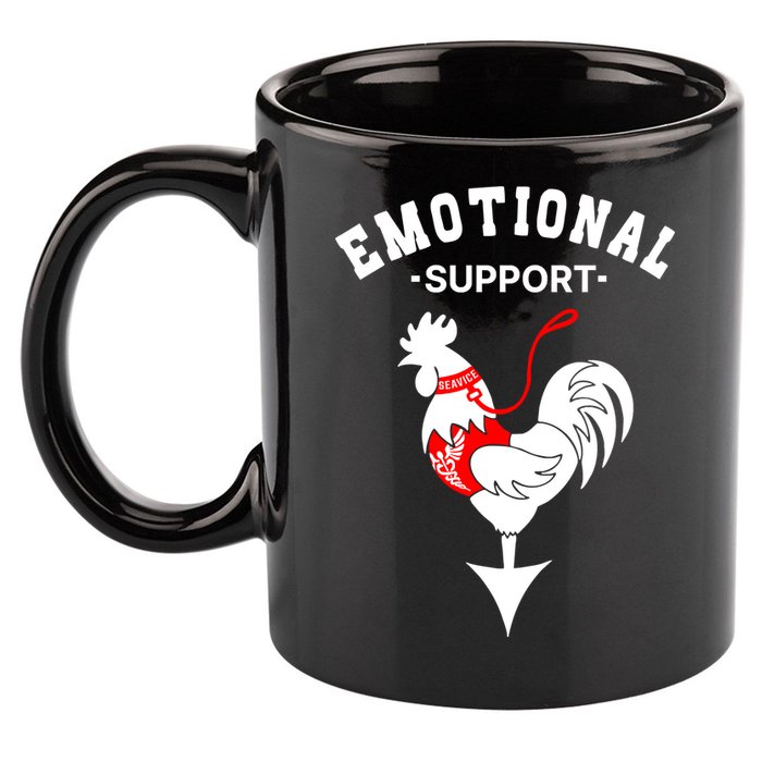 Chicken Emotional Support Cock 11oz C Handle Ceramic Mug