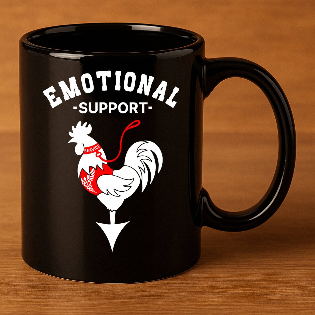 Chicken Emotional Support Cock 11oz C Handle Ceramic Mug