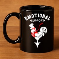Chicken Emotional Support Cock 11oz C Handle Ceramic Mug