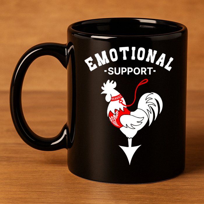 Chicken Emotional Support Cock 11oz C Handle Ceramic Mug