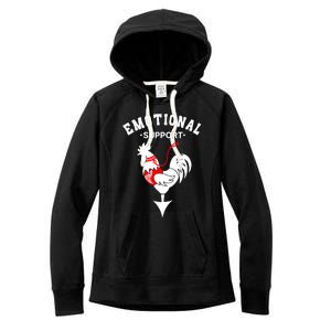 Chicken Emotional Support Cock Women's Fleece Hoodie