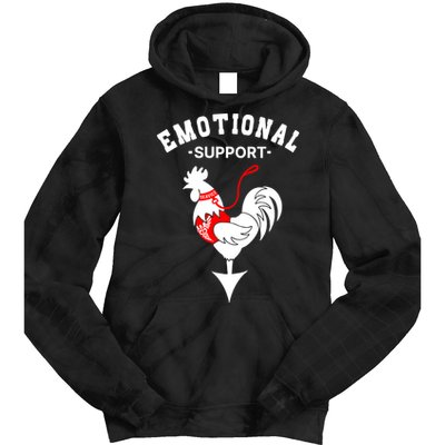 Chicken Emotional Support Cock Tie Dye Hoodie