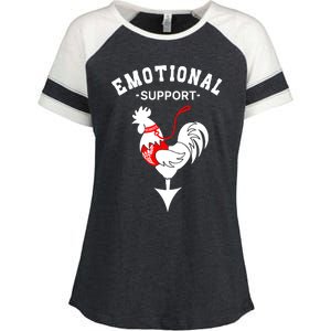 Chicken Emotional Support Cock Enza Ladies Jersey Colorblock Tee