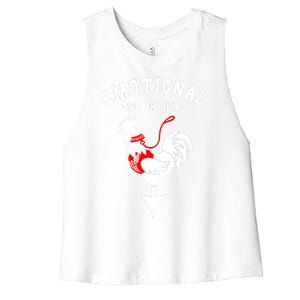 Chicken Emotional Support Cock Women's Racerback Cropped Tank