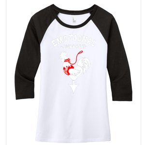 Chicken Emotional Support Cock Women's Tri-Blend 3/4-Sleeve Raglan Shirt