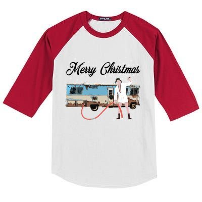 Cousin Eddie, Shitter Was Full Premium Kids Colorblock Raglan Jersey