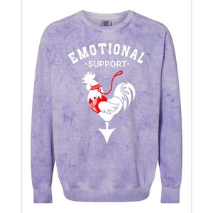 Chicken Emotional Support Cock Colorblast Crewneck Sweatshirt