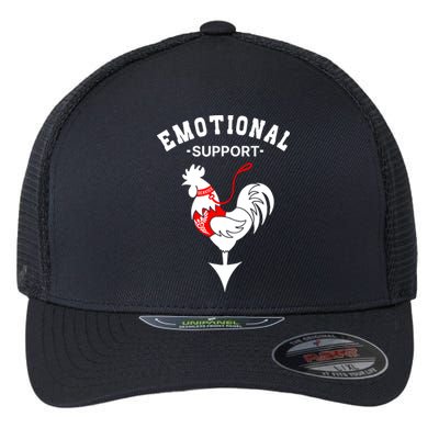 Chicken Emotional Support Cock Flexfit Unipanel Trucker Cap