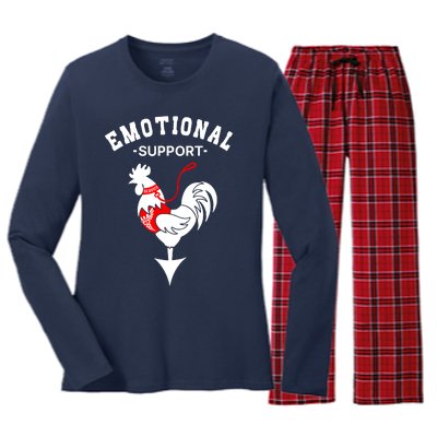 Chicken Emotional Support Cock Women's Long Sleeve Flannel Pajama Set 