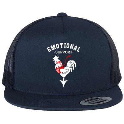 Chicken Emotional Support Cock Flat Bill Trucker Hat