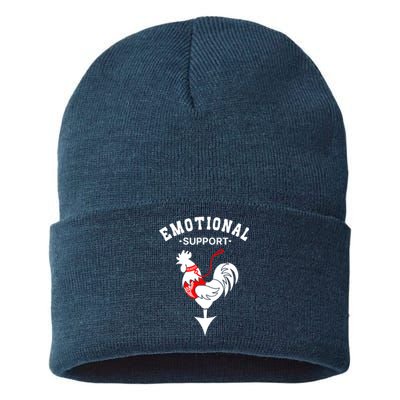 Chicken Emotional Support Cock Sustainable Knit Beanie