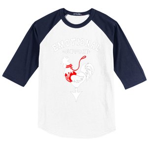 Chicken Emotional Support Cock Baseball Sleeve Shirt