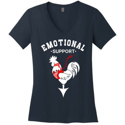 Chicken Emotional Support Cock Women's V-Neck T-Shirt