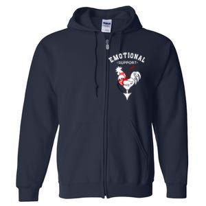 Chicken Emotional Support Cock Full Zip Hoodie