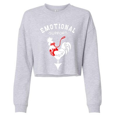 Chicken Emotional Support Cock Cropped Pullover Crew