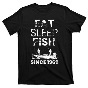 Cute Eat Sleep Fish Since 1969 Fishing 50th Birthday Gift T-Shirt