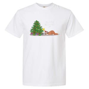 Close Enough Sloth Christmas Tree Funny Holiday Pajamas Garment-Dyed Heavyweight T-Shirt