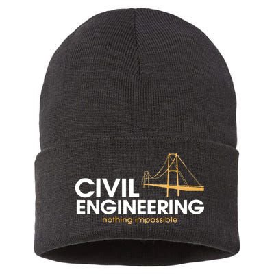 Civil Engineer Shirts Truss Structural Engineering Idea Sustainable Knit Beanie