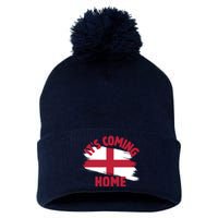 Cool England Soccer Team It’S Coming Home Pom Pom 12in Knit Beanie