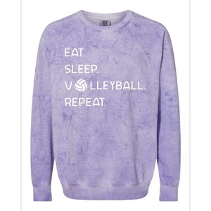 Cute Eat Sleep Volleyball Repeat Volleyball Game Design Gift Colorblast Crewneck Sweatshirt