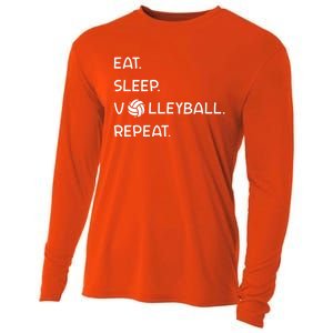 Cute Eat Sleep Volleyball Repeat Volleyball Game Design Gift Cooling Performance Long Sleeve Crew