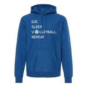 Cute Eat Sleep Volleyball Repeat Volleyball Game Design Gift Premium Hoodie