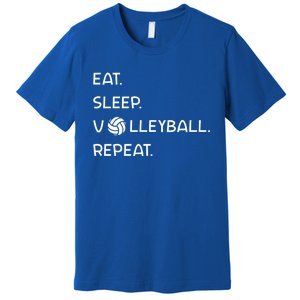 Cute Eat Sleep Volleyball Repeat Volleyball Game Design Gift Premium T-Shirt