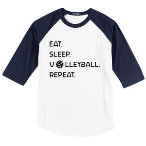 Cute Eat Sleep Volleyball Repeat Volleyball Game Design Gift Baseball Sleeve Shirt