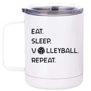 Cute Eat Sleep Volleyball Repeat Volleyball Game Design Gift 12 oz Stainless Steel Tumbler Cup