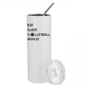 Cute Eat Sleep Volleyball Repeat Volleyball Game Design Gift Stainless Steel Tumbler