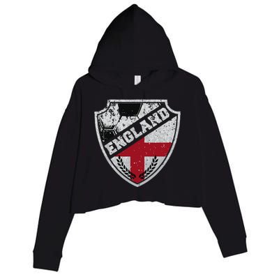 Cool England Soccer Shield Crop Fleece Hoodie