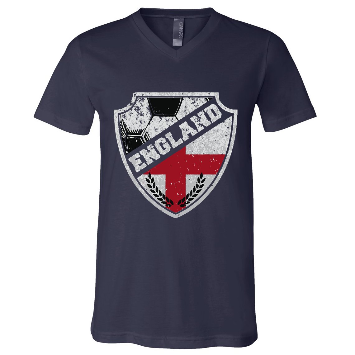 Cool England Soccer Shield V-Neck T-Shirt