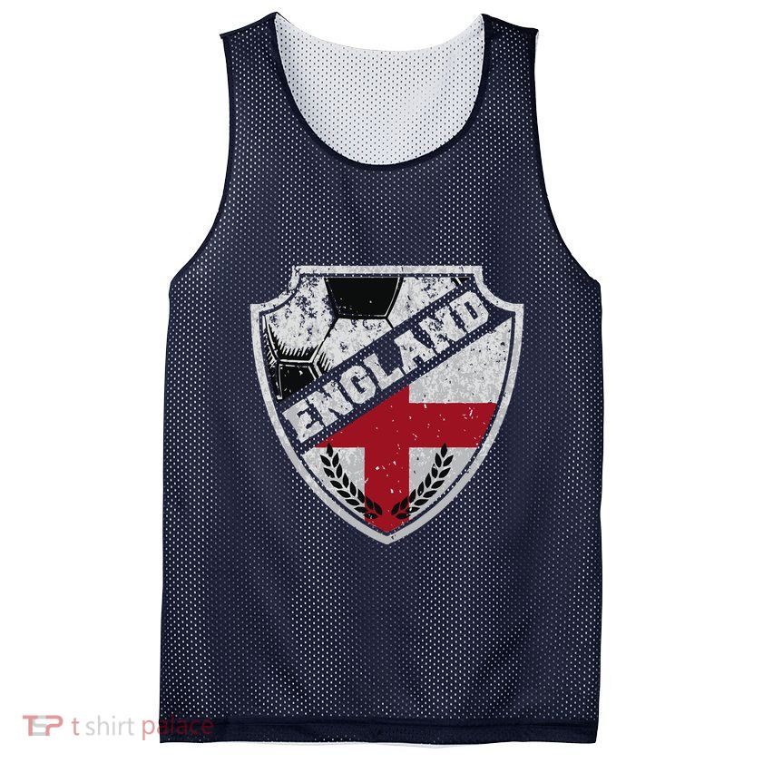 Cool England Soccer Shield Mesh Reversible Basketball Jersey Tank