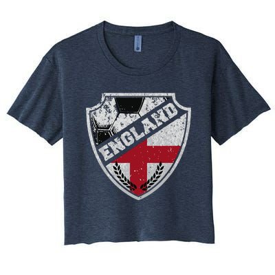 Cool England Soccer Shield Women's Crop Top Tee