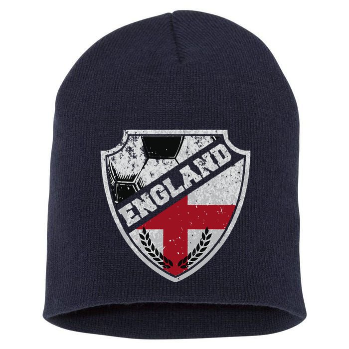 Cool England Soccer Shield Short Acrylic Beanie
