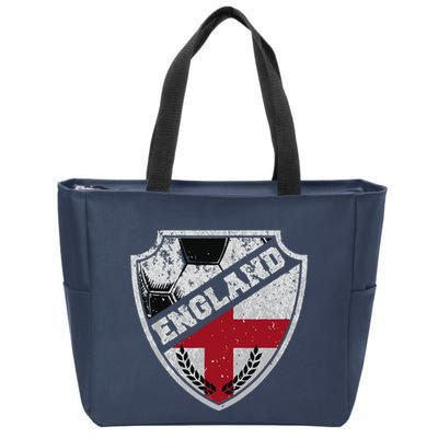 Cool England Soccer Shield Zip Tote Bag