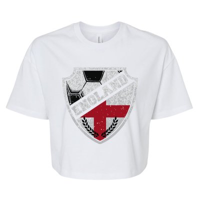 Cool England Soccer Shield Bella+Canvas Jersey Crop Tee