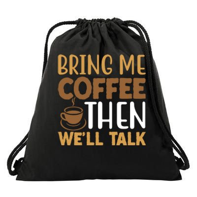 Coffee Enthusiast Slogan Drawstring Bag