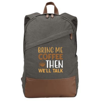 Coffee Enthusiast Slogan Cotton Canvas Backpack