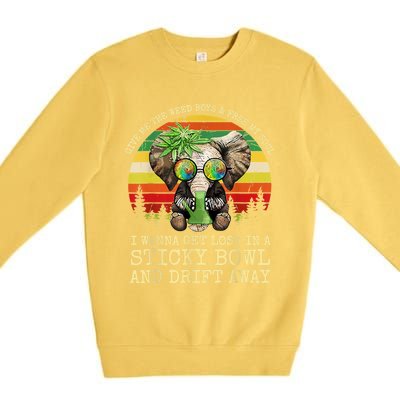 Cool Elephant Smoking Weed Bong Marijuana Cannabis Stoner Premium Crewneck Sweatshirt