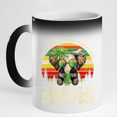 Cool Elephant Smoking Weed Bong Marijuana Cannabis Stoner 11oz Black Color Changing Mug