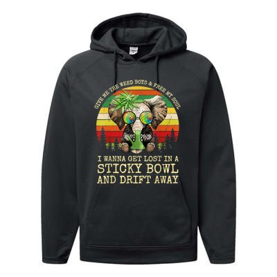 Cool Elephant Smoking Weed Bong Marijuana Cannabis Stoner Performance Fleece Hoodie