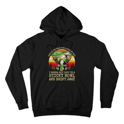 Cool Elephant Smoking Weed Bong Marijuana Cannabis Stoner Hoodie