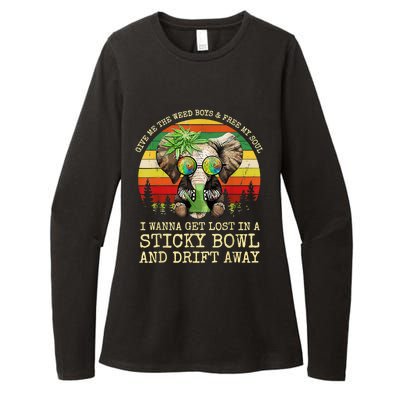 Cool Elephant Smoking Weed Bong Marijuana Cannabis Stoner Womens CVC Long Sleeve Shirt